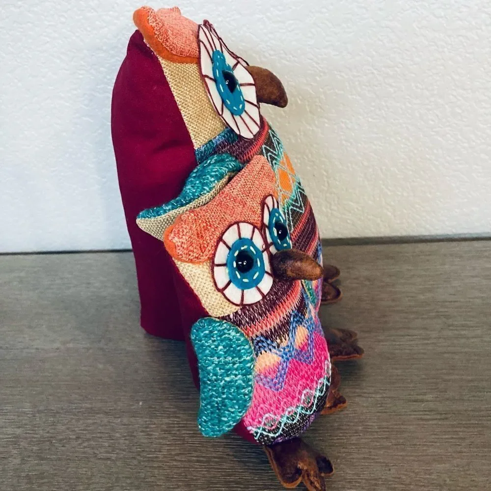NWT Owl Weighted Fabric Decor Pair